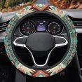 thumbnail image 6 of Renewold Southwest American Tribal Beige Cyan Auto Steering Wheel Cover for Women Men, Universal 15 Inch Soft Elastic Steering Wheel Wrap Anti-Slip Easy to Install Car Accessories, 6 of 7