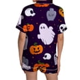 thumbnail image 4 of ChenYiFH Under $12 Silk Pajama for Women Short Sleeve Satin Pj Set Two Piece Soft Sleepwear Loungewear Purple XL, 4 of 5