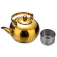 thumbnail image 1 of Tetera de café, tetera, boquilla fácil de verter, regalo de acero inoxidable con asa, jarra de té, utensilios de cocina para acampar, oficina, hogar y Oro, 1 of 8