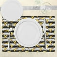 thumbnail image 3 of Ambesonne Indie Place Mats Set of 4, Stripes Tropical Bananas, Standard Size, Black White Yellow, 3 of 6