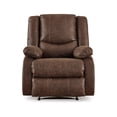 thumbnail image 5 of Signature Design by Ashley Bladewood Faux Leather Upholstered Manual Zero Wall Recliner, Brown, 5 of 8