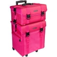 thumbnail image 2 of SHANY Makeup Artist Soft Rolling Trolley Cosmetics Case Make up Travel Bag With Beauty Organizer Drawer Bins, TSA Mesh Bag Organizers - Summer Orchid, 2 of 5