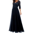 thumbnail image 4 of Vestido de noche largo elegante para mujer, vestido de dama de honor con escote en V, 4 of 6
