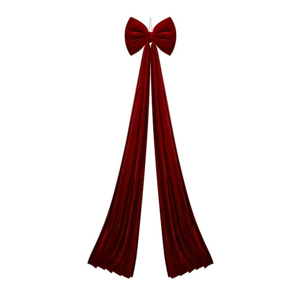 Extra Large Red Velvet Christmas Bow 78.74x15.74 Inch, Vintage Style Giant Wreath Bow for Christmas Tree Topper, Outdoor Indoor Holiday Party Decorations (1PC)