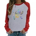 thumbnail image 1 of CEHVOM T-shirt Décontracté à Manches Longues pour Femmes, Col Rond Raglan, Imprimé de la Saint-Valentin, 1 of 3