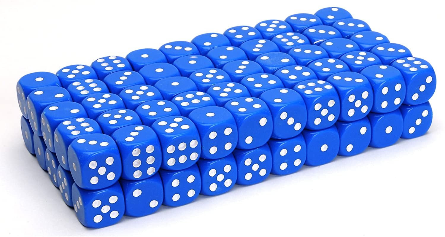 WE Games Blue Dice with Rounded Corners - 100 Pack