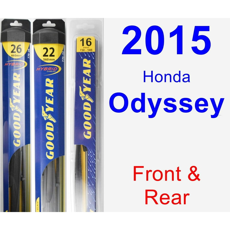 2015 Honda Odyssey Wiper Blade Set Kit Front Rear 3 Blades Rear