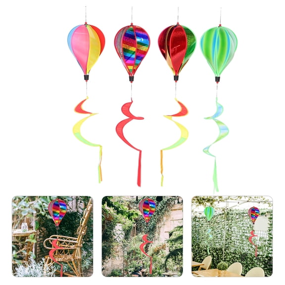 HOOWIFFY 4-Pack Outdoor Balloons for Wind Decoration, Multi-Color Fabric, Perfect for Family Events and Parties
