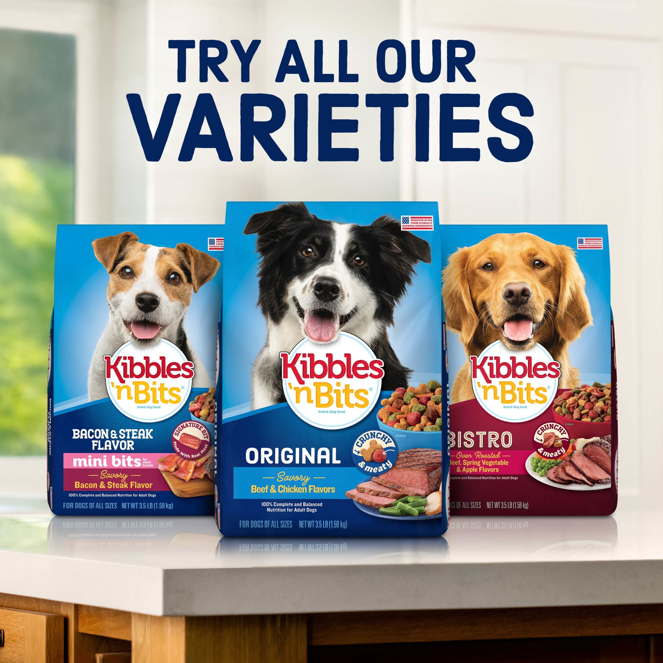 Kibbles 'n Bits Bistro Oven Roasted Beef, Vegetable & Apple Flavors Dry Dog Food, 45 lb. Bag