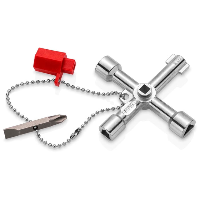 KNIPEX 00 11 03 S1 Llave para armarios de control (Escandinavia) Para gabinetes eléctricos y sistemas de paso estándar 76 mm