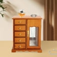 thumbnail image 3 of Wooden Jewelry Box, Jewelry Organizer with 5 Drawers, Large Storage Space Desktop Jewelry Storage Box with Anti-Slip Feet,for Organizing Necklaces, Bracelets, Earrings (Light Wood Color), 3 of 9