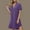 Purple, variant on QUNYINEY A-Line Dresses for Women Solid Short Sleeve Mini Dresses Summer Loose Fit Button Down V-Neck Shirt Dress