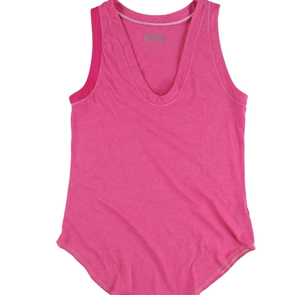 Gorilla Buffet Womens Solid Rounded Hem Racerback Tank Top, Pink, Medium