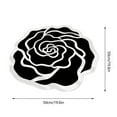 thumbnail image 3 of Modern Abstract Flower Rug - Non- Silica Gel Carpet for Bedroom, Bathroom, Kitchen - Boho Round Floor Mat with Beige & Black Lines, Art Deco Design, 3 of 4