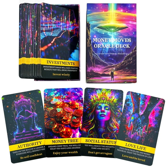 Dpehakmk Money Oracle Cards Career Oracle Deck Life Las tarjetas de Oracle para principiantes lo ayudan a avanzar en su vida