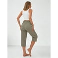thumbnail image 3 of Rosvigor Womens Hiking Capri Pants High Waisted Drawstring Cargo Pants Women Quick Dry Capris Athletic Lounge Travel Trousers, 3 of 7