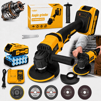 DGB Cordless Brushless Angle Grinder, 21V Rechargeable Lithium Power ...