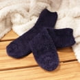 thumbnail image 2 of BambooMN Men's Featherlight Fuzzy Socks - Plush Soft Warm Comfy - Navy - 4 Pairs, 2 of 5
