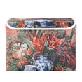 thumbnail image 7 of Yayeee Collapsible Cube Storage Bin with Lid Fabric Closet Decorative Basket with Handles, Red Vibrant Flowers, 7 of 7