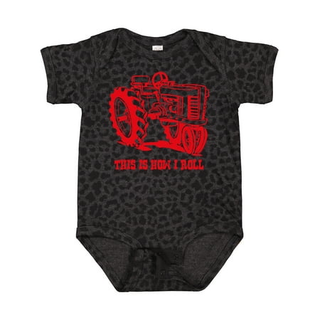 

Inktastic This is How I Roll Tractor RED Gift Baby Boy or Baby Girl Bodysuit