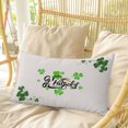 thumbnail image 4 of Happy St. Patrick's Day Pillow Covers, Linen Long Throw Pillow Case, Lucky Shamrocks Grass Hats Holiday Pillow Protector Decorative Cushion Cover for Living Room/Bedroom 16" x 24", 4 of 8