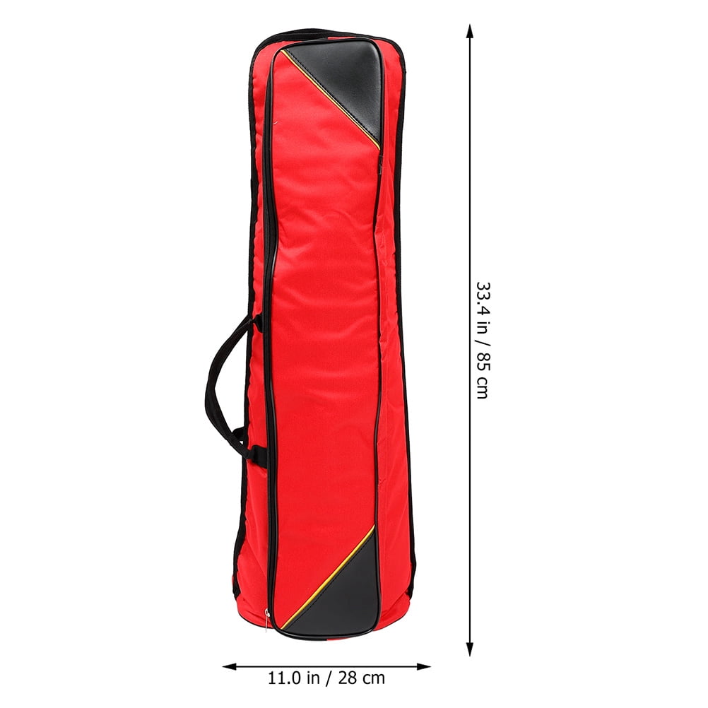 DINHEAROM Red Trombone Case for Tenor Trombone with Soft Velvet Lining and Thick Sponge Padding, and Protective
