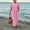 *Pink, variant on ClodeEU Women's Crew Neck Short Sleeve Maxi Dress with Pockets,Casual Loose Summer Vacation Dress Army Green,Women's Plus L