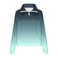 thumbnail image 4 of XFLWAM Womens Quarter Zipper Sweatshirts Color Block Long Sleeve Pullover Tops Casual Loose Fit Cropped Sweat Shirts, 4 of 5