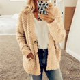 thumbnail image 1 of Fleece Cardigan Sweaters for Women Soft Long Sleeve Jacket with Pockets Button Down Open Front Fall Clothes, 1 of 5