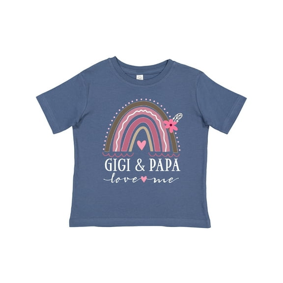 Inktastic Gigi and Papa Love Me Rainbow Girls Toddler T-Shirt