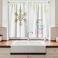 thumbnail image 2 of Ambesonne Joy Kitchen Curtains, Christmas Snowflake Love, 55"x45", Pale Pink Pale Blue, 2 of 3