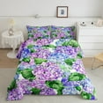 thumbnail image 2 of Manfei Rustic Hydrangea Queen Comforter Set,Tropical Monstera Leaf Bedding Sets,Gradient Purple Blue Bedding Comforter Set For Girls Kids,Luxury Bedroom Decor Reversible,3 Pieces, 2 of 8