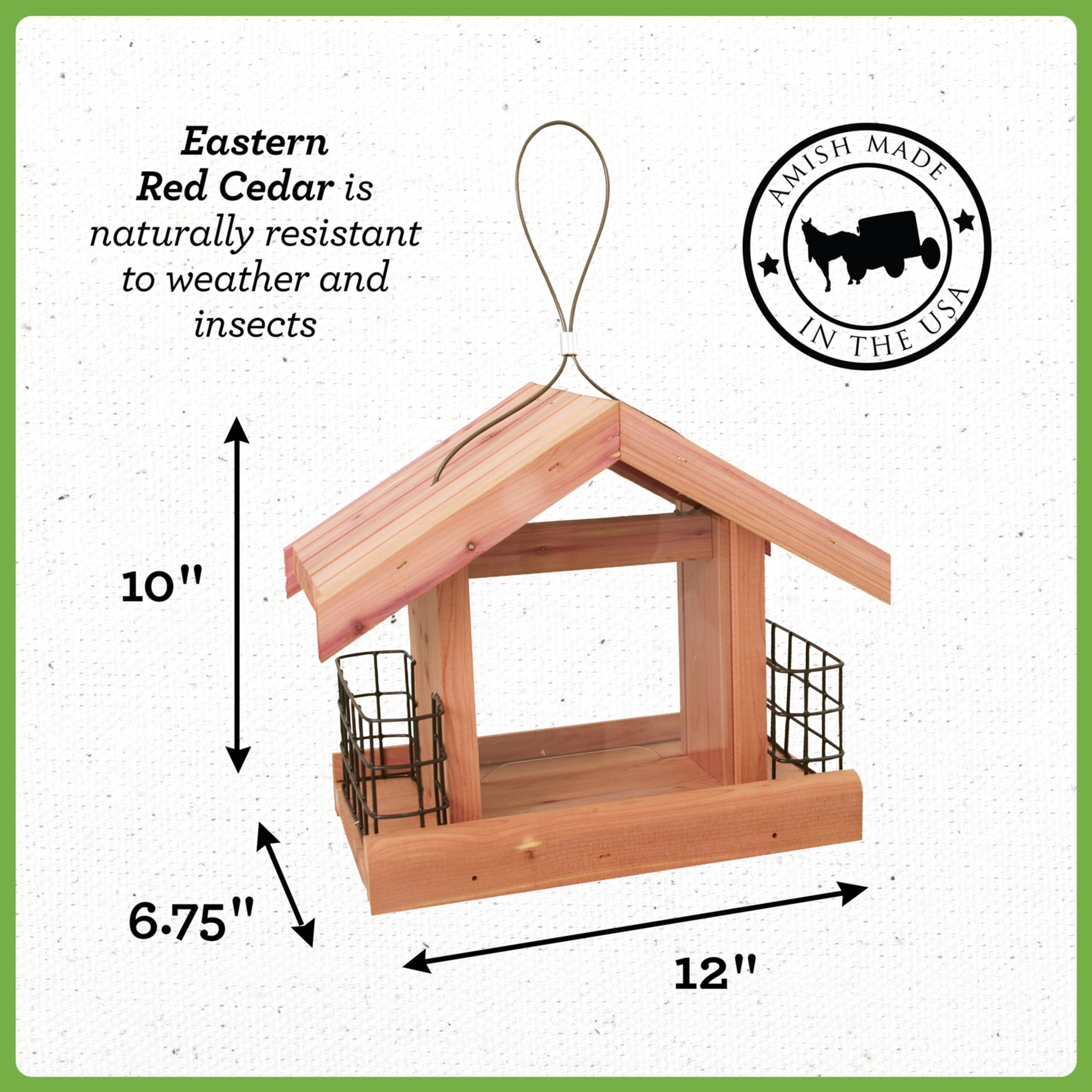 Pennington Cedar Chalet Bird Feeder 2 Pounds & 2 Suet Cakes