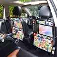 thumbnail image 7 of Car Seat Back Protector,Waterproof & Stain Resistant Kick Mats with Tablet Holder & Organizer Pockets,Easy-Clean Nylon Back Seat Protector Three Coloured Petals, 7 of 7