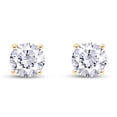 thumbnail image 4 of AFFY 2 Carat Moissanite Solitaire Stud Earrings for Women in 18K Yellow Gold over Sterling Silver, 4 of 5