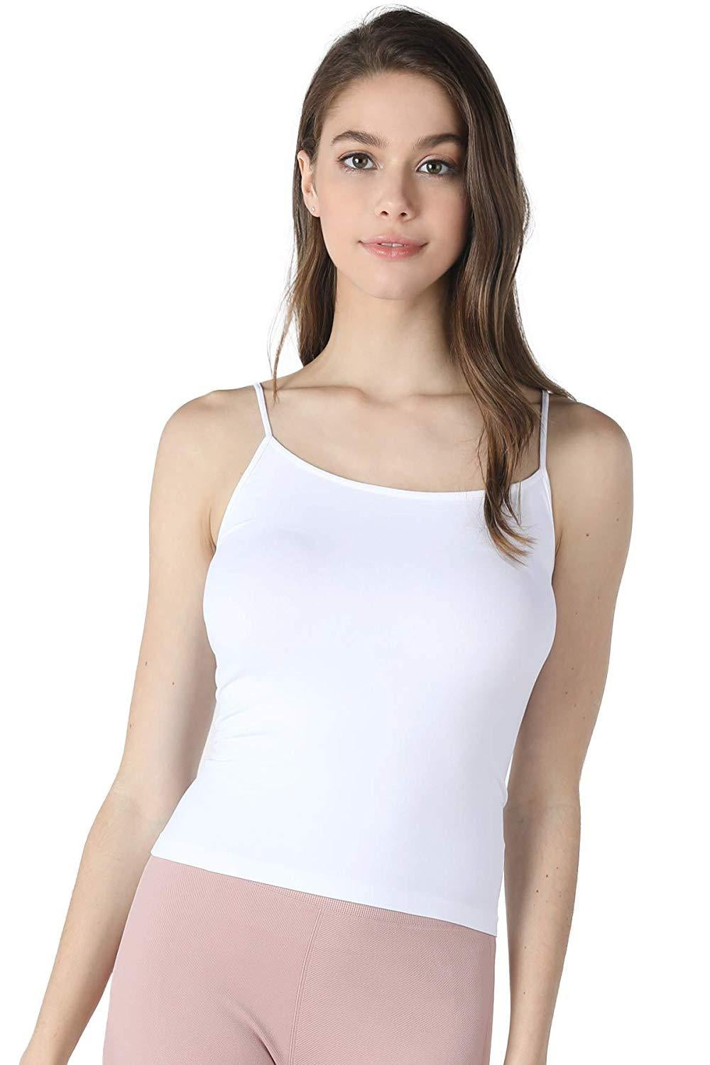 Niobe Clothing Womens Nylon Spaghetti Strap Short Length Tank Top