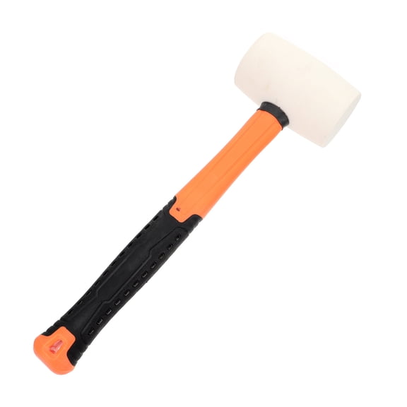 WRITWAA 16 oz White Rubber Mallet with Shock-Absorbing Grip, Flat for Home, Workshop, and Projects