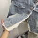 thumbnail image 5 of -Chaleco vaquero corto coreano para mujer, chaqueta sin mangas con encaje, Estética de coqueta, Tops elegantes, 5 of 5