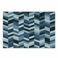 thumbnail image 1 of Navy Cutting Board, Soft Pastel Toned Modern Herringbone Pattern with Zigzag Twisty Stripes Image, Decorative Tempered Glass Cutting and Serving Board, Small Size, Dark Slate Blue, by Ambesonne, 1 of 1