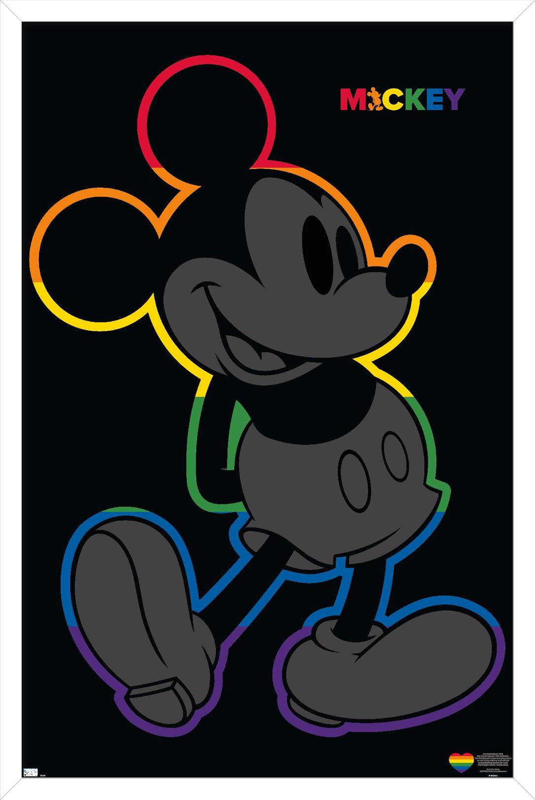 Disney Mickey Mouse - Rainbow Outline Wall Poster, 22.375" x 34" Framed ...