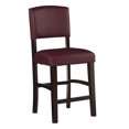thumbnail image 2 of "Taburete de madera con asiento y respaldo de cuero sintético, negro y rojo" Benzara Inc BM16603, 2 of 2