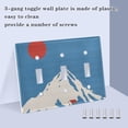 thumbnail image 3 of Yayeee Toggle Light Switch Wall Plate 3-Gang 6.37"x4.48" Decorative Outlet Cover, Snow Mountain, 3 of 7