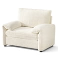 thumbnail image 5 of ROGALIS 42" Modern Armchair, Oversized Accent Chair with Padded Arms, Chenille Fabric, Beige, 5 of 7
