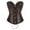 Brown, variant on Women's Brown Jacquard Faux Leather Sweetheart Strapless Corset With Metal Chains Steel Boned Waist Trainer for Steampunk Gothic Cosplay