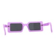 thumbnail image 2 of Womens Mod Minimal Rectangle Plastic Sunglasses Purple Black, 2 of 4