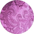 thumbnail image 1 of Ahgly Company Machine Washable Indoor Round Transitional Violet Purple Area Rugs, 3' Round, 1 of 7