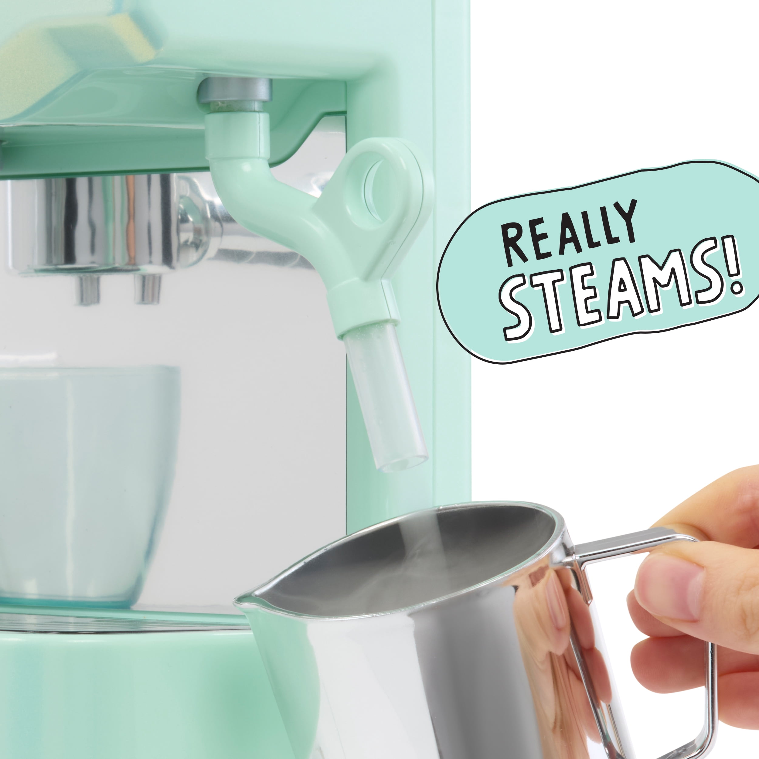 Little Tikes Sweet Spaces Home Espresso Machine, Pretend Play Kitchen, Sea Foam, Ages 3+