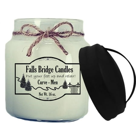 Curve for Men Scented Jar Candle 16-Ounce w/Handle Lid - Falls Bridge