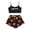 Halloween Pajamas Women-Black, variant on VOUZZA Women's Halloween Sleepwear 3 Piece Set Cami Top Short Sleeve Cardigan Shorts Soft Pumpkin Printed Loungewear Nightwear Lounge Pj Sets