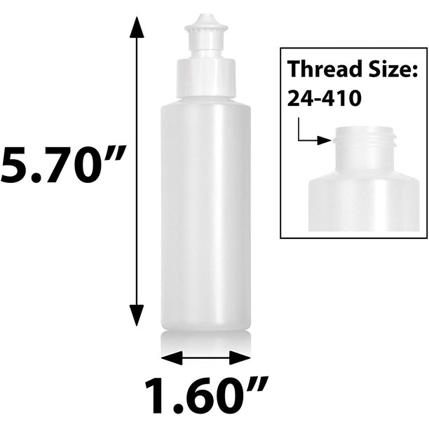 Clear Natural Refillable Plastic Squeeze Bottle with Push Pull Top (6